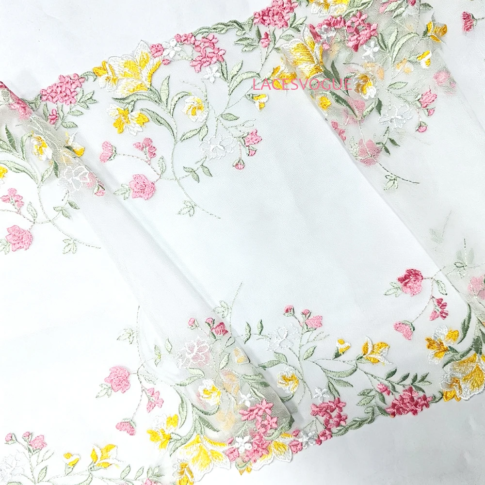 

20Yards 30cm New Exquisite Colorful Bilateral Mesh Embroidery Lace, Bra Lace, DIy Clothing Hair Accessories