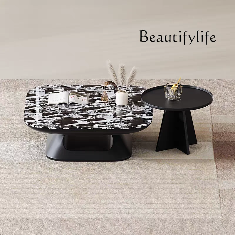 

Supercrystalline stone living room household high-end coffee table designer square coffee table high-end square table