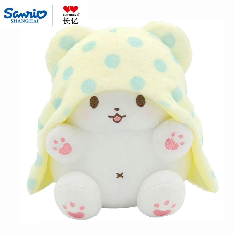 Genuine Kawaii Sanrio Marumofubiyori Blanket Bear Plush Doll Toys Kitty Melody Stuffed Pillow Toys Plush Pendant Gifts For Girl