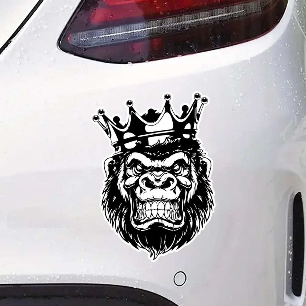 Hаклейка на авто Горилла в короне размер Decal, Waterproof Car Sticker, Exterior Decorative Accessories, Used for Motorcycle