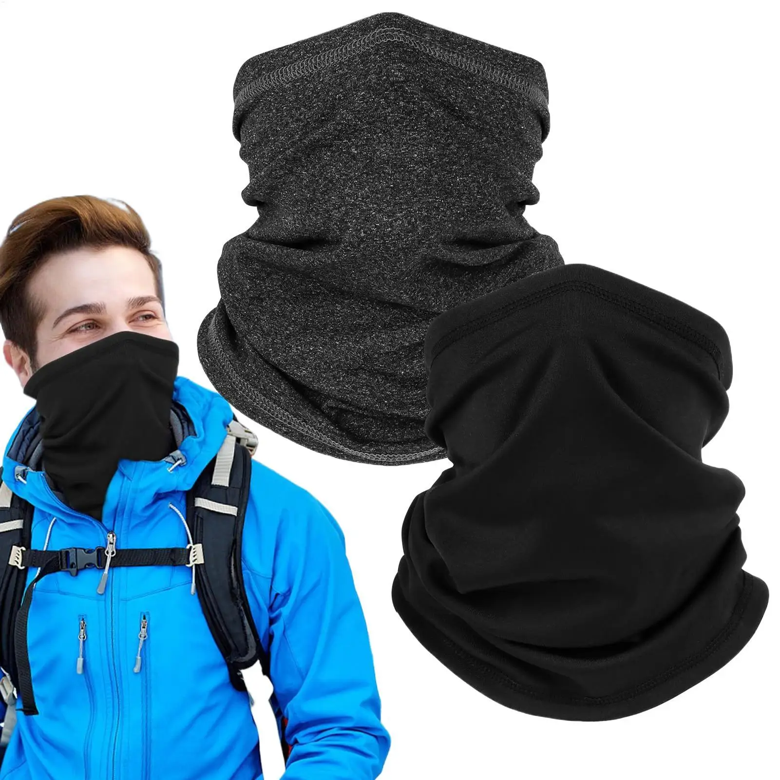

Гетры для шеи, 2-х шт., шарфы для лица, накидка на шею для взрослых мужчин, бег, езда, рыбалка, мотоцикл, холодная погода, зима