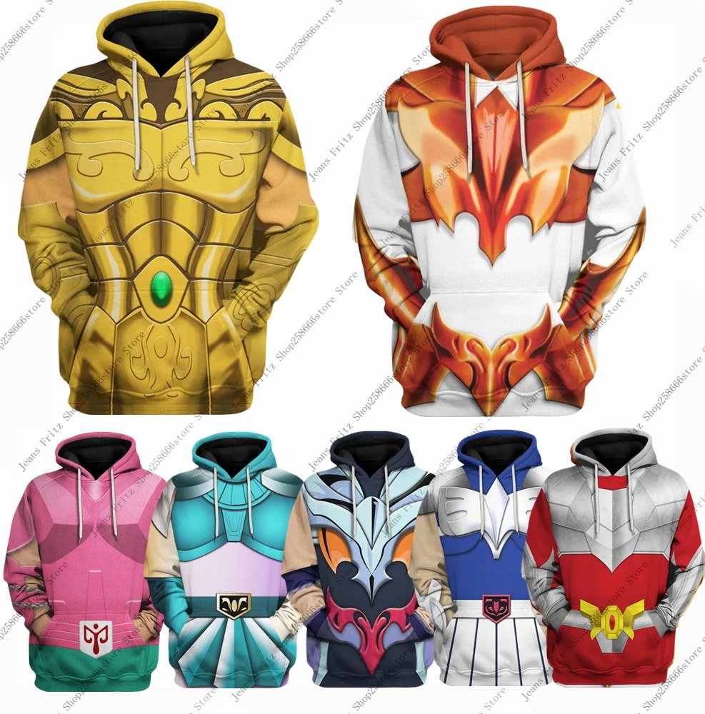 

Popular Cosplay Anime Saint Seiya 3D printed hoodie Street Harajuku Children T-shirt Men's Sports Cosplay Sweatshirt