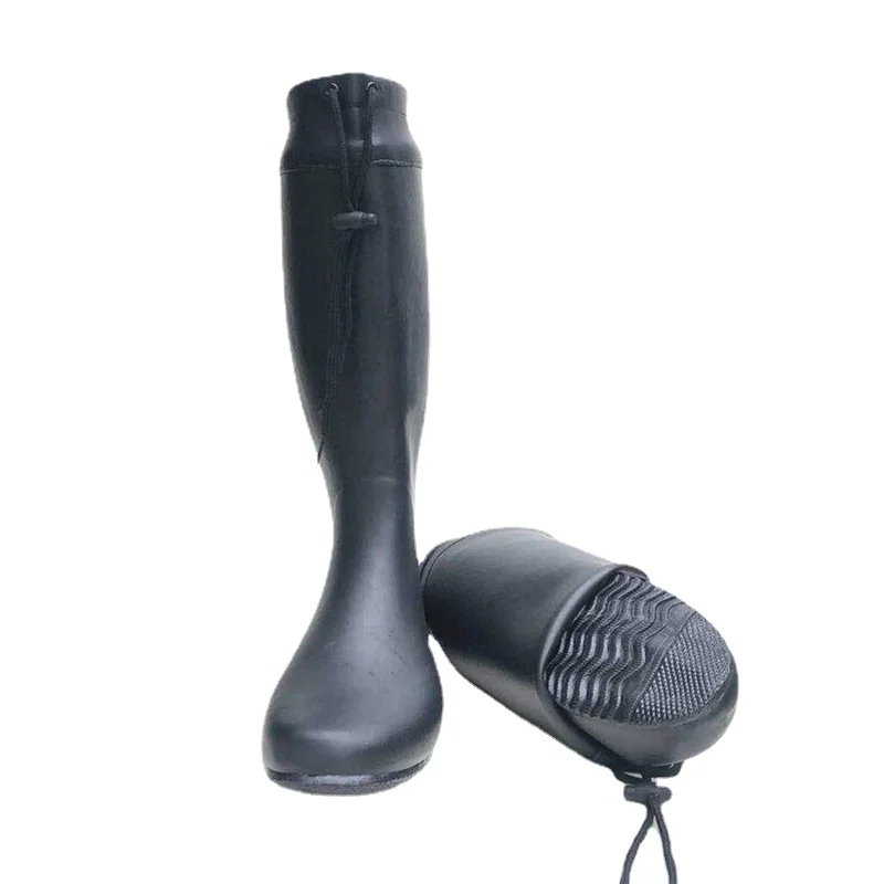 Botas de lluvia suaves plegables para adultos, zapatos de lluvia Ultra altos, botas de agua de goma ligeras, moda para pesca, lavado de autos a