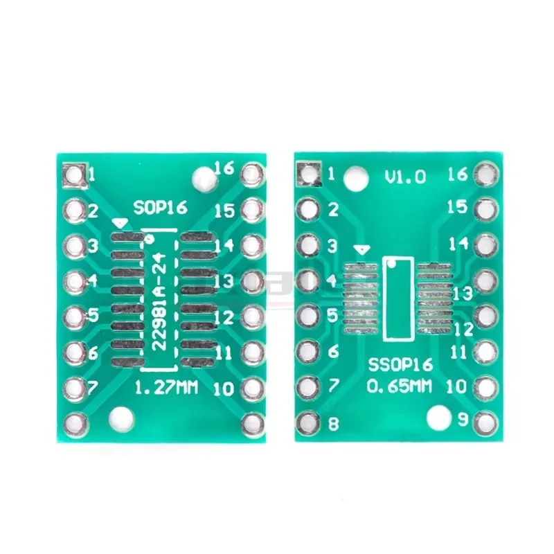 20PCS TSSOP16 SSOP16 SOP-16 SOP16 To DIP16 Transfer Board DIP Pin Board Pitch PCB IC Adapter Plate Conversion Board 0.65/1.27mm