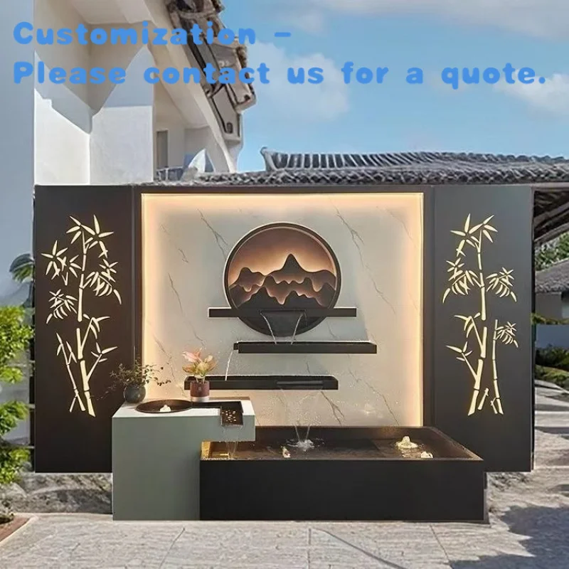 

custom.Custom Aluminum Alloy Outdoor Flowing Background Wall Courtyard Garden Waterfall Landscape Curtain Wall