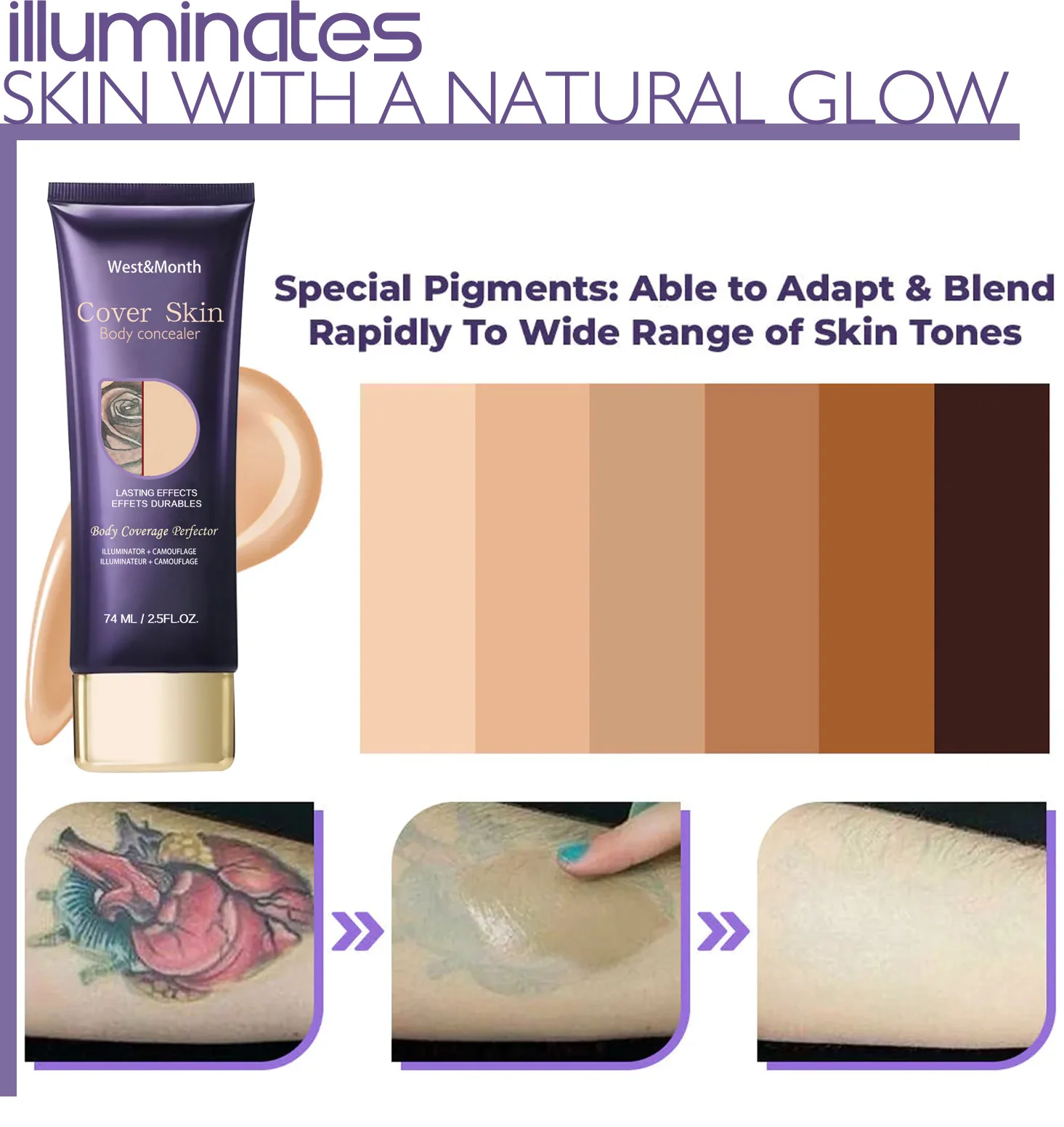 خافي عيوب مقاوم للماء بتغطية كاملة ، دوائر سوداء للوشم ، عيوب إخفاء ، ندبات حب الشباب ، صبغة صحيحة ، أساس أساس ماكياج يدوم طويلاً