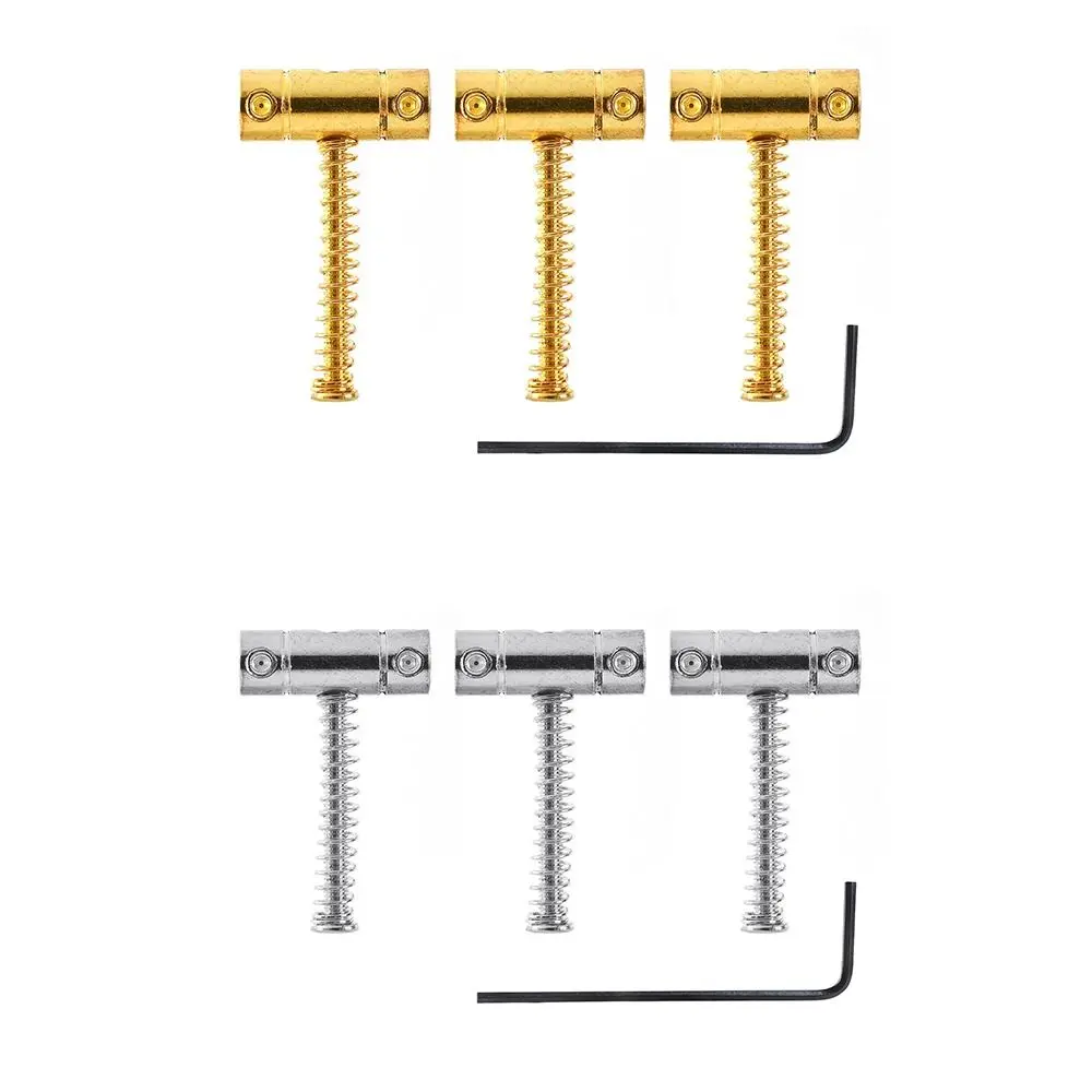 3Pcs Iron Telecaster Compensated Bridge Gold Guitar Accessories Electric Guitar Bridge String Saddles Silver for Telecaster