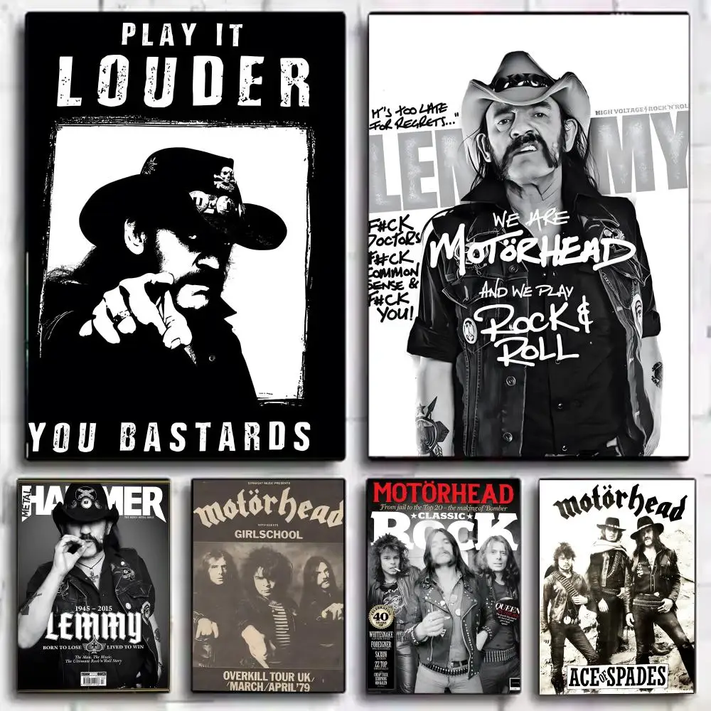 1PC Singer L-Lemmy-Kilmister Poster Wall art print art suitable for living room bedroom bar parlor home decoration gift