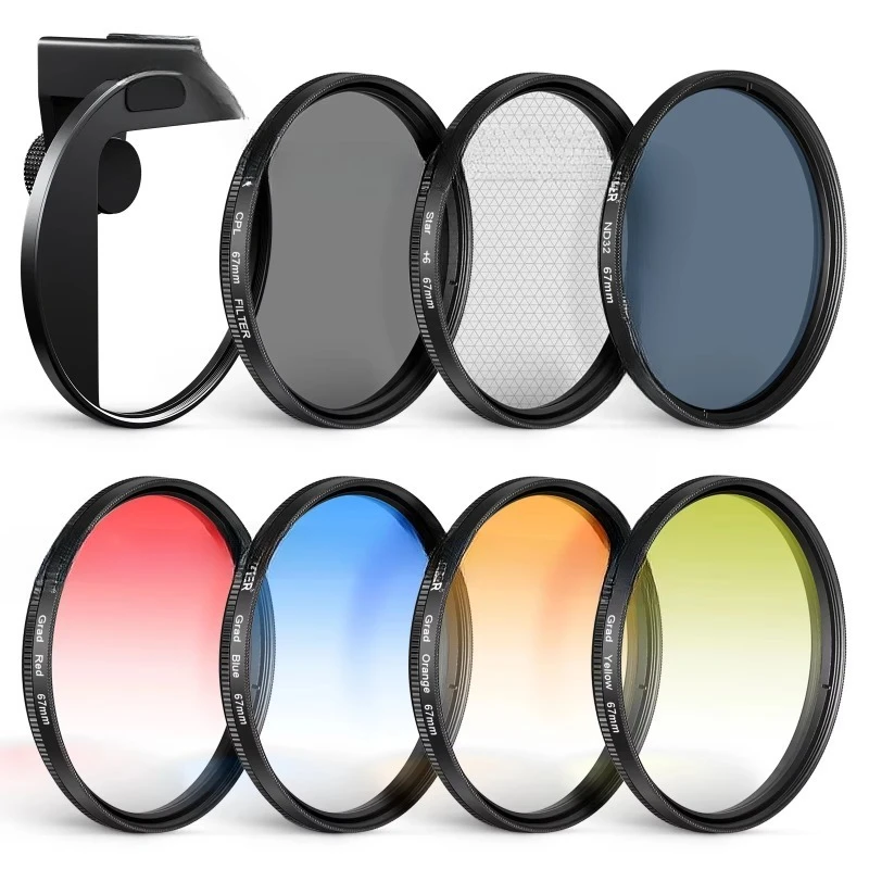 

Upgrade 67mm clip-on ND filter kit, glass material filter kit