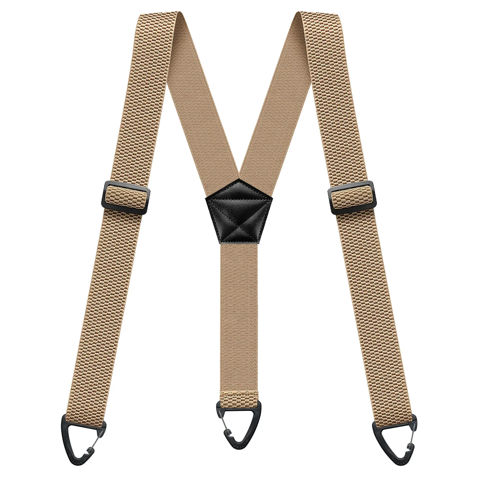 حمالات مخفية عصرية للرجال للعمل عالي التحمل تحت ملابس الحمالات الخلفية على شكل حرف Y مقاس 1.48 بوصة مع 3 حلقات إطباقية