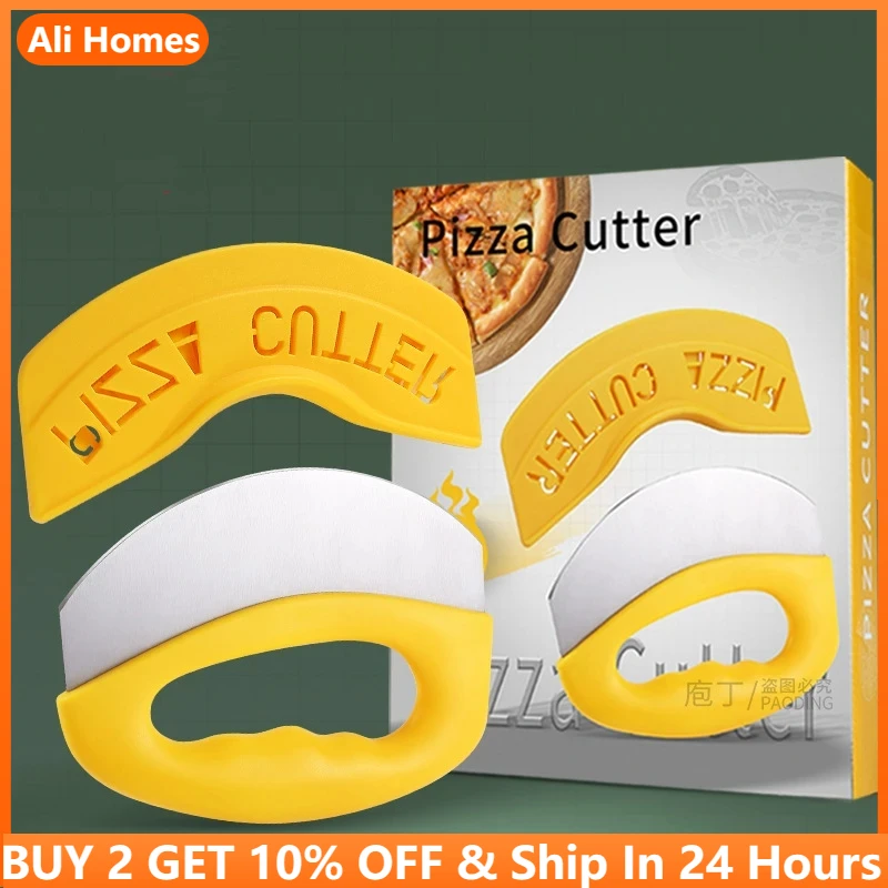 Pizza Cutter Wheel Food Chopper Super Sharp Stainless Steel Pizza Cutting with Protective Sheath Multi Function Pizza Knife