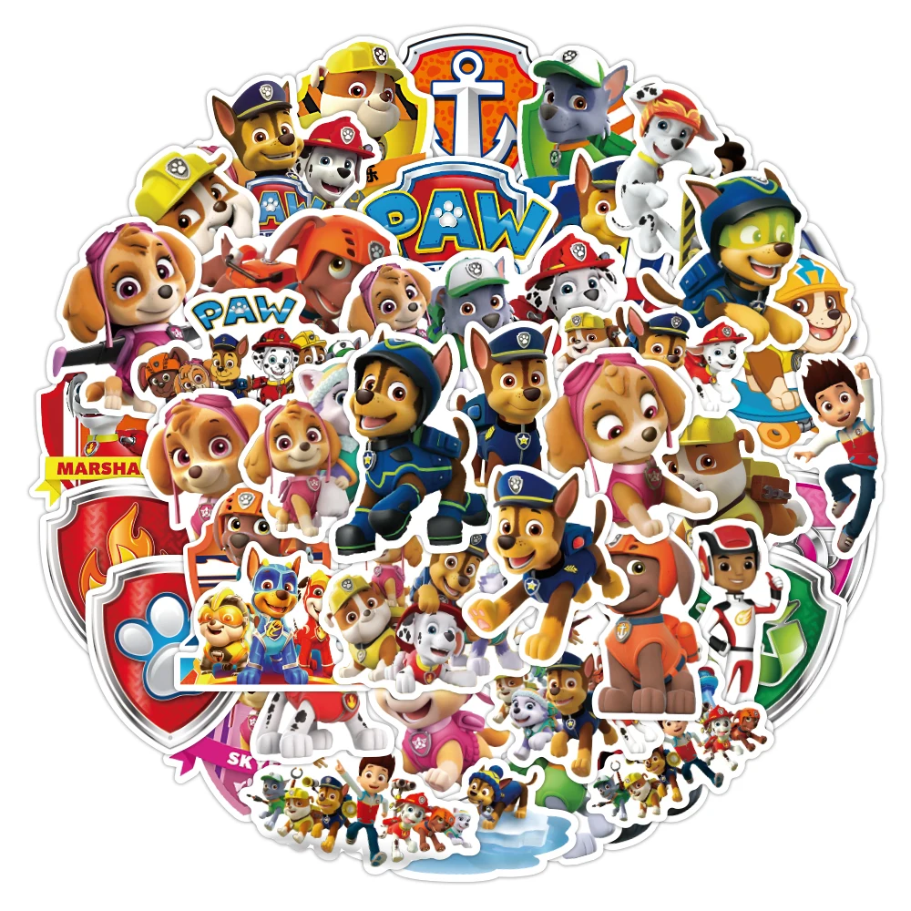 

10/30/50PCS PAW Patrol Anime Stickers DIY Car Phone Laptop Luggage Skateboard Graffiti Cute Decals Sticker Fun for Kid Toy Gift