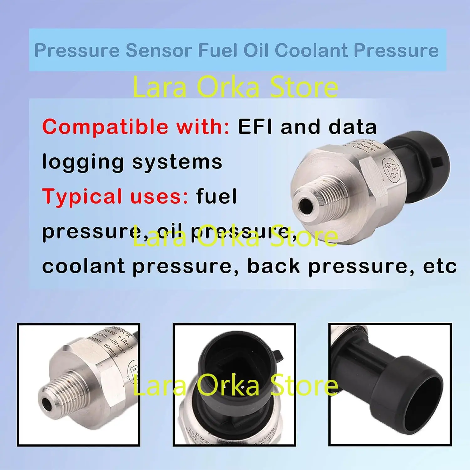 مستشعر ضغط 100 رطل لكل بوصة مربعة، ضغط مبرد زيت الوقود 7990100 متوافق مع EFI وتسجيل البيانات (1/8 بوصة NPT، 0.5 فولت إلى 4.5 فولت) #3