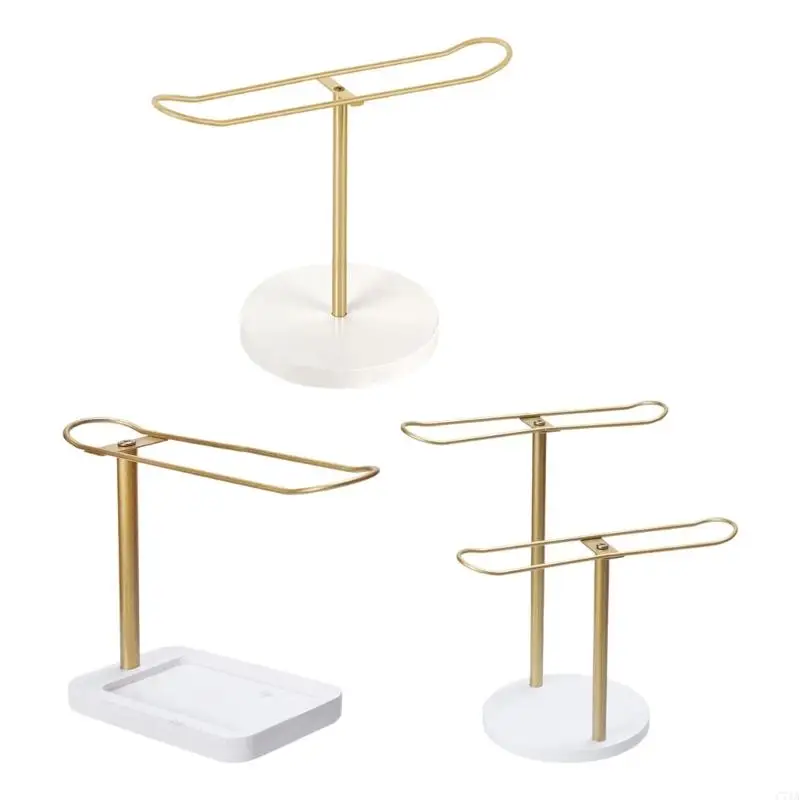 

Wooden Base Hair Tie Storage Unit Metal Rod Scrunchies Display Organiser For Women Girls Vanity Table Essential C71A