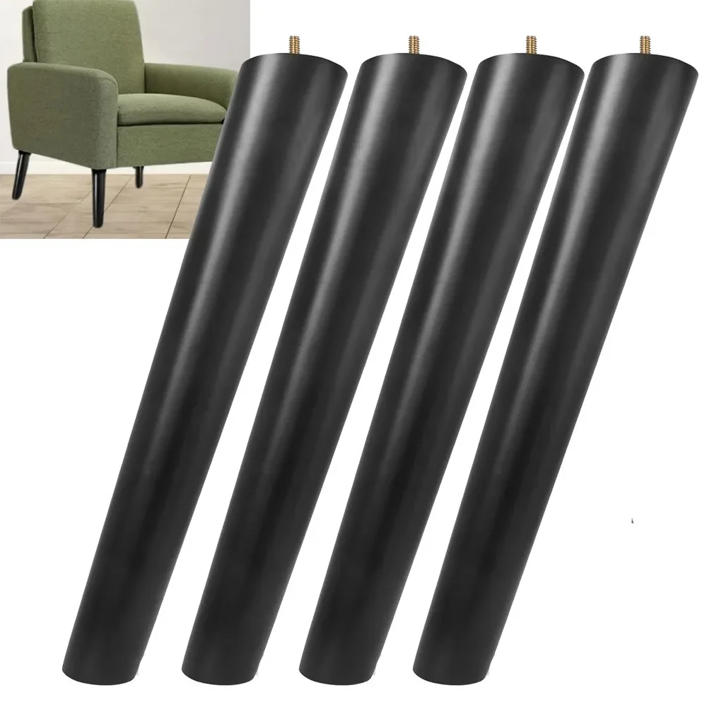 Solid Wood Sofa Legs Set of 4 - Natural Oak Furniture Feet for Modern Couch, Table - Easy Install Replacement Legs with Hardware