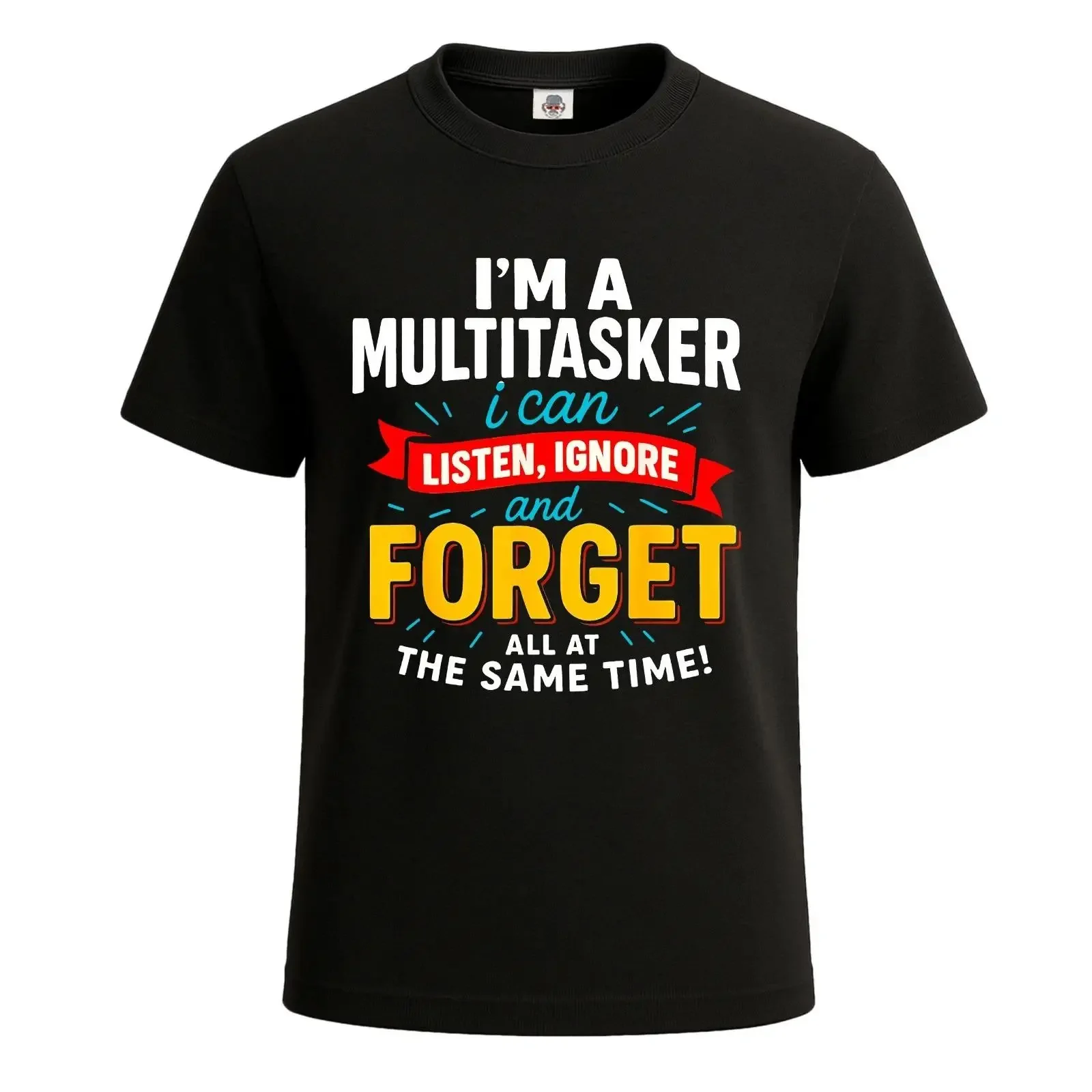 T Shirt I'm A Multitasker I Can Listen lustig Neuheit Witz Geschenk Party Herren Oberteil vintage Washed Stretched Slightly