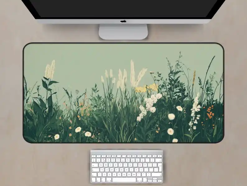 Sage Green Table Mat, Non-slip and Waterproof Mouse Pad, Desk Decoration Mat for Office and Gaming, A Perfect Gift for Friends.