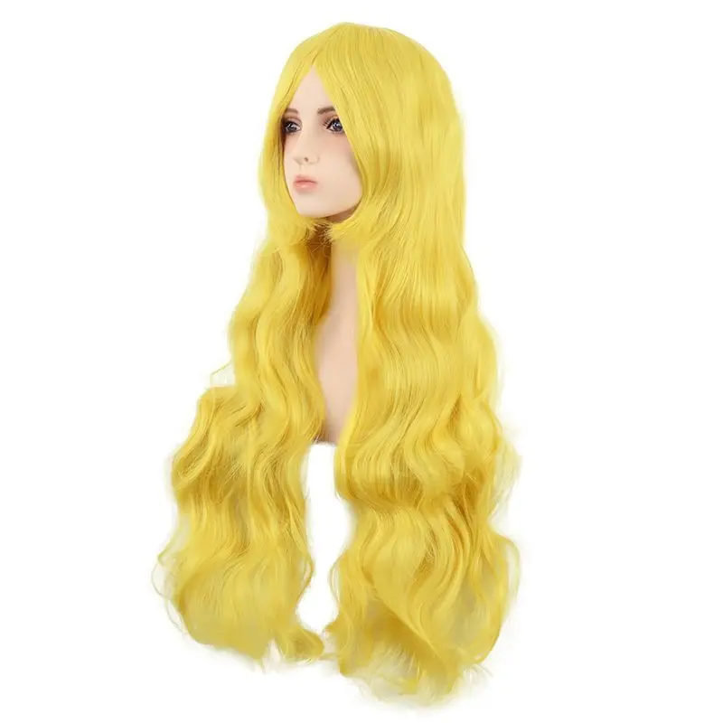 TongmancosWig لوليتا شعر طويل مجعد ذهبي اللون أنيمي العالمي موجة كبيرة 80cmLolitaشعر مستعار كامل الرأس #3