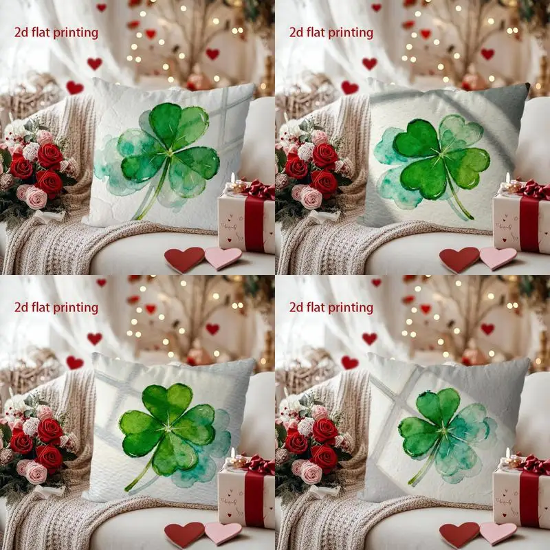 

Домашний декор, очаровательный акварельный клевер, наволочка для домашнего узора, чехол для подушки, подходит для дивана, спальни, автомобиля, наволочка
