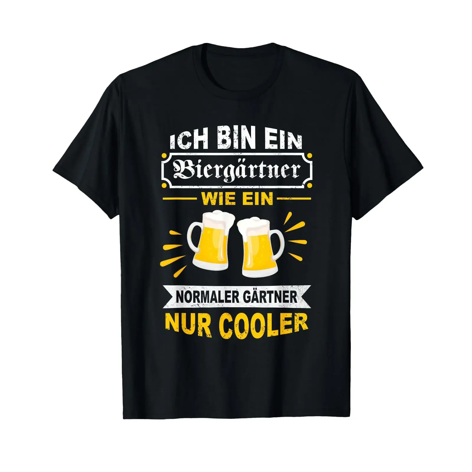 Beer gardener garden Bavarian humor tent stein T shirt vintage Washed Top For Everyday Wear Unisex Slightly Stylish
