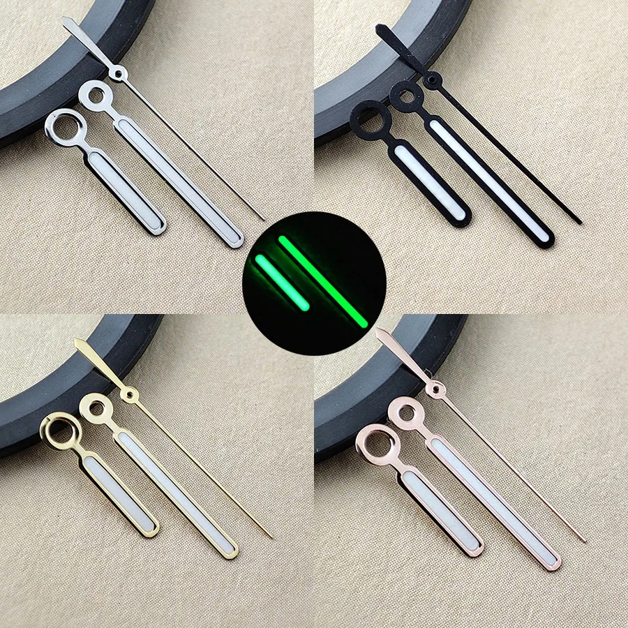 New NH35 Hands Strong Green Luminous Hands Silver Gold Three Hands Watch Accessories For NH35 NH36 4R 7S Automatic Movement