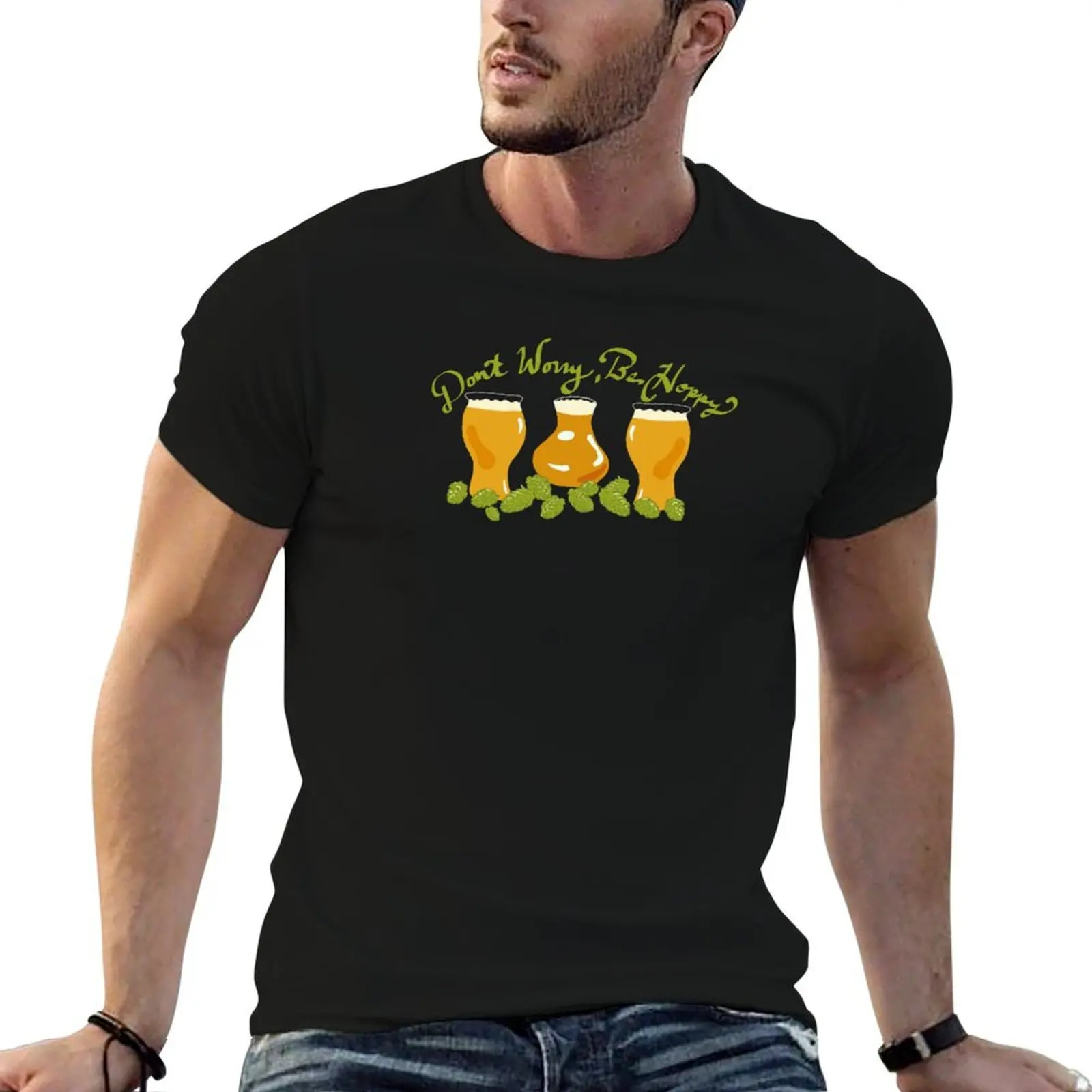 Don’t Worry, Be Hoppy T-Shirt customizeds topping heavyweight t shirts for men