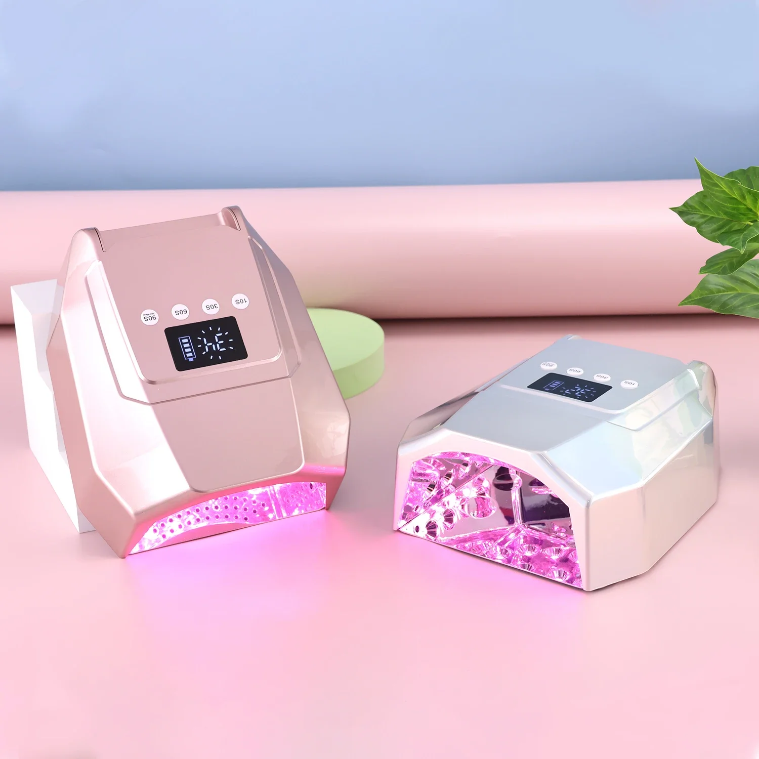 

98W Red Bright Silver Curing Cordless UV Light Emitting Diode Nail Light