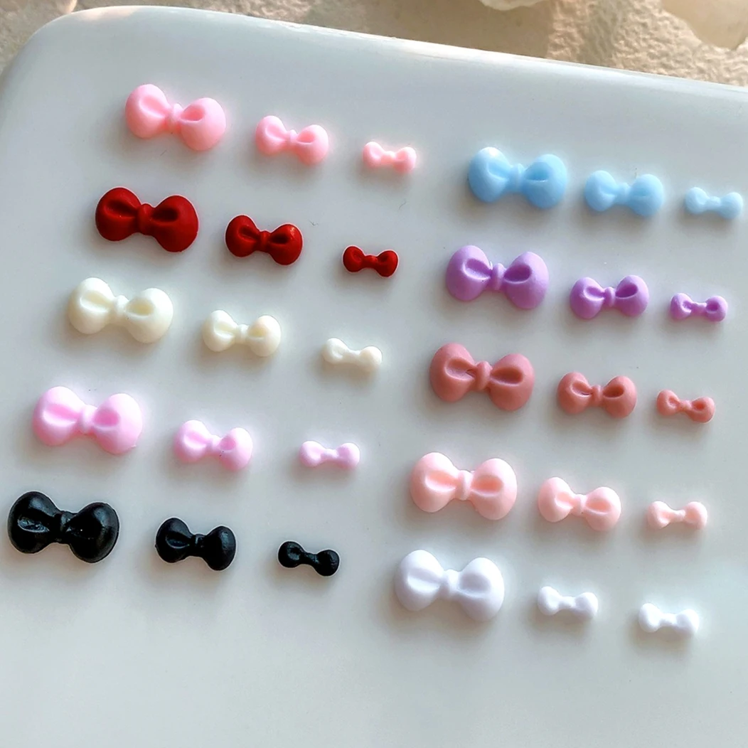 

Varied Lovely Mini Resin Bow Tie French Colorful Bowknot Cute Ribbon Charms Simple Nail Art Decorations DIY Manicure Accessories