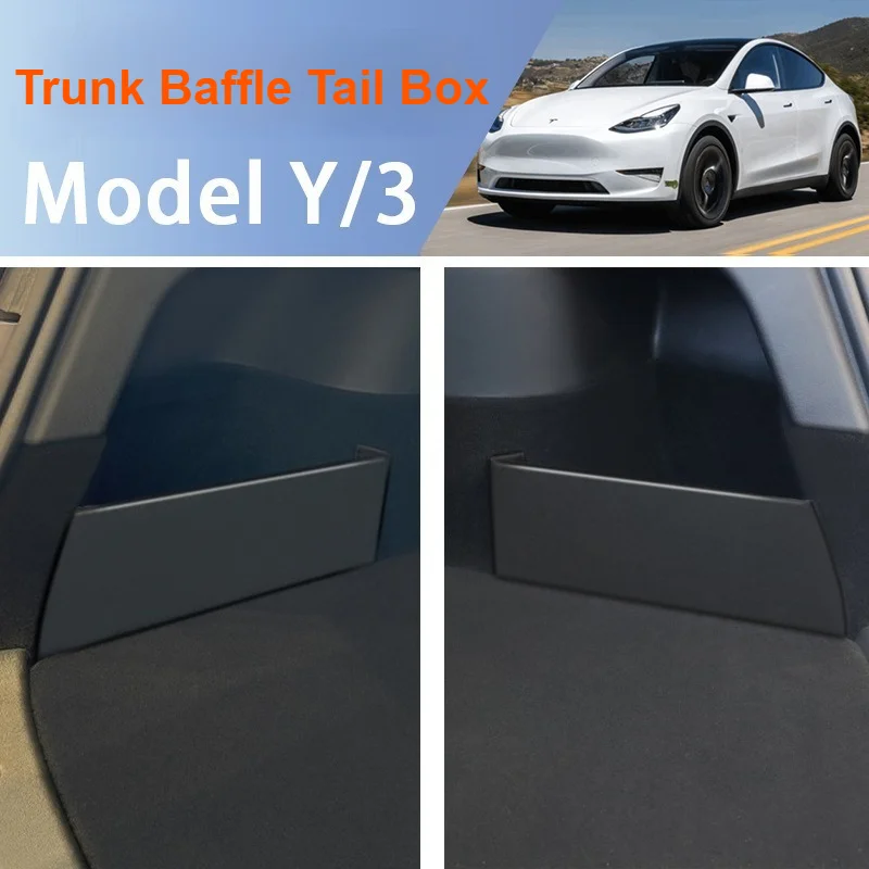 For Tesla Model 3 Highland 2024 Trunk Baffle Tail Box Separate Storage Partitions Board Boot Side Baffles New Model3 Accessories