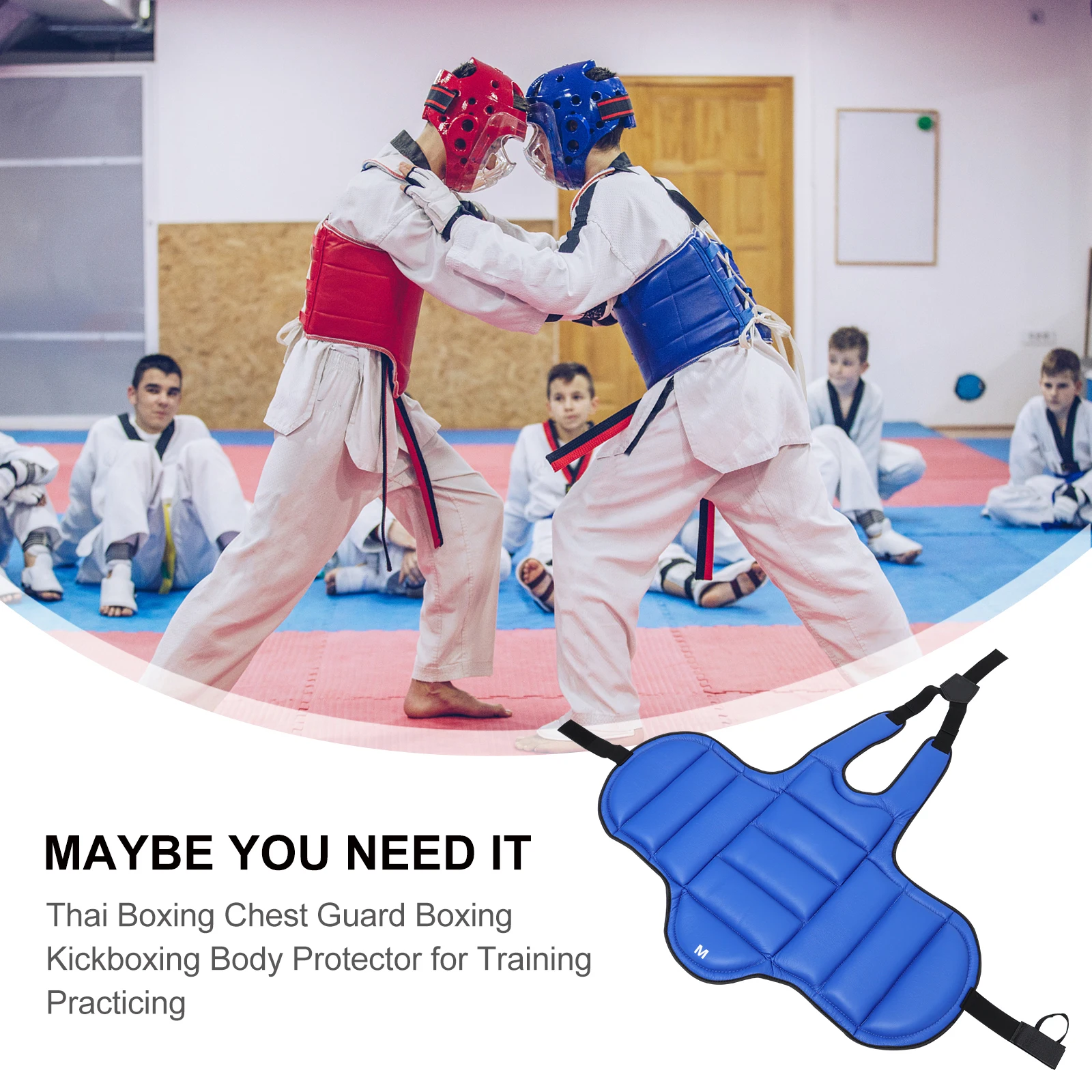 

Thai Boxing Chest Guard Kickboxing Body Protector Thickened Cushioning Training Practicing Protective Uniform Thai Chest Guard