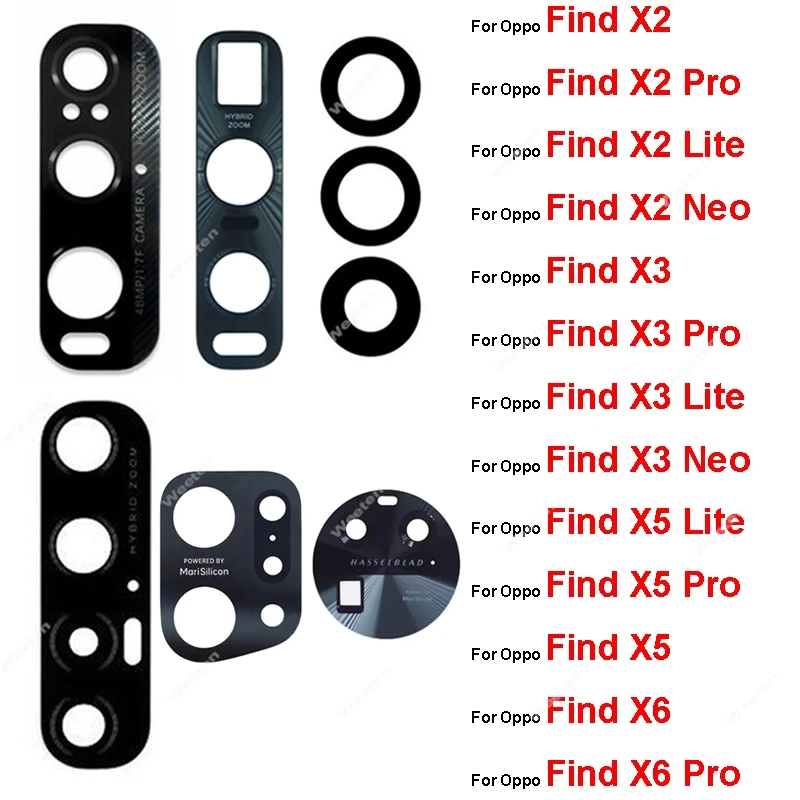 For OPPO Find X2 X3 X5 X6 Pro X2 X3 Neo X2 X3 X5 Lite Rear Main Glass Lens Back Camera Lens Glass Sticker Replacement