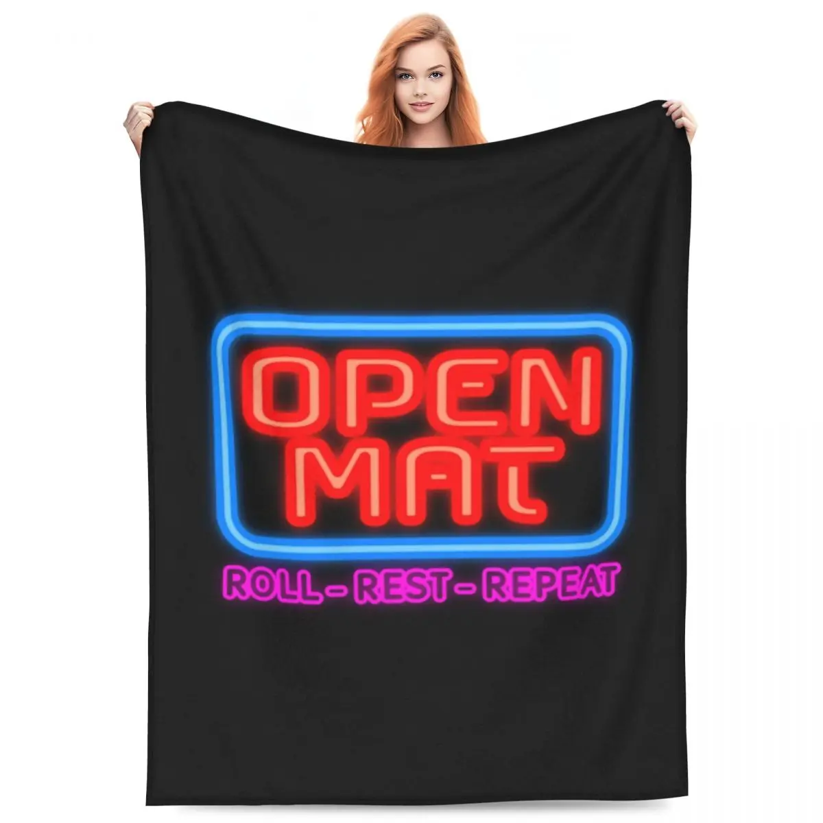 

Open Mat - Jiu Jitsu Rolls Blanket Flannel Sofa Breathable Throw Blankets for Couch Bedding Travel Throws Bedspread Quilt