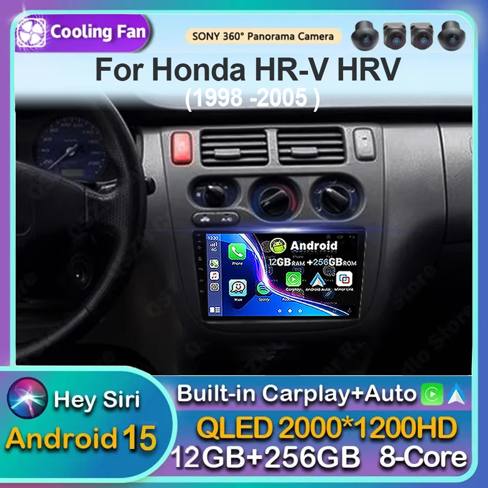 

Android 15 Carplay Auto Car Radio For Honda HR-V HRV 1998 -2005 Multimedia Player Video GPS AI Stereo WIFI+4G BT DSP Head Unit