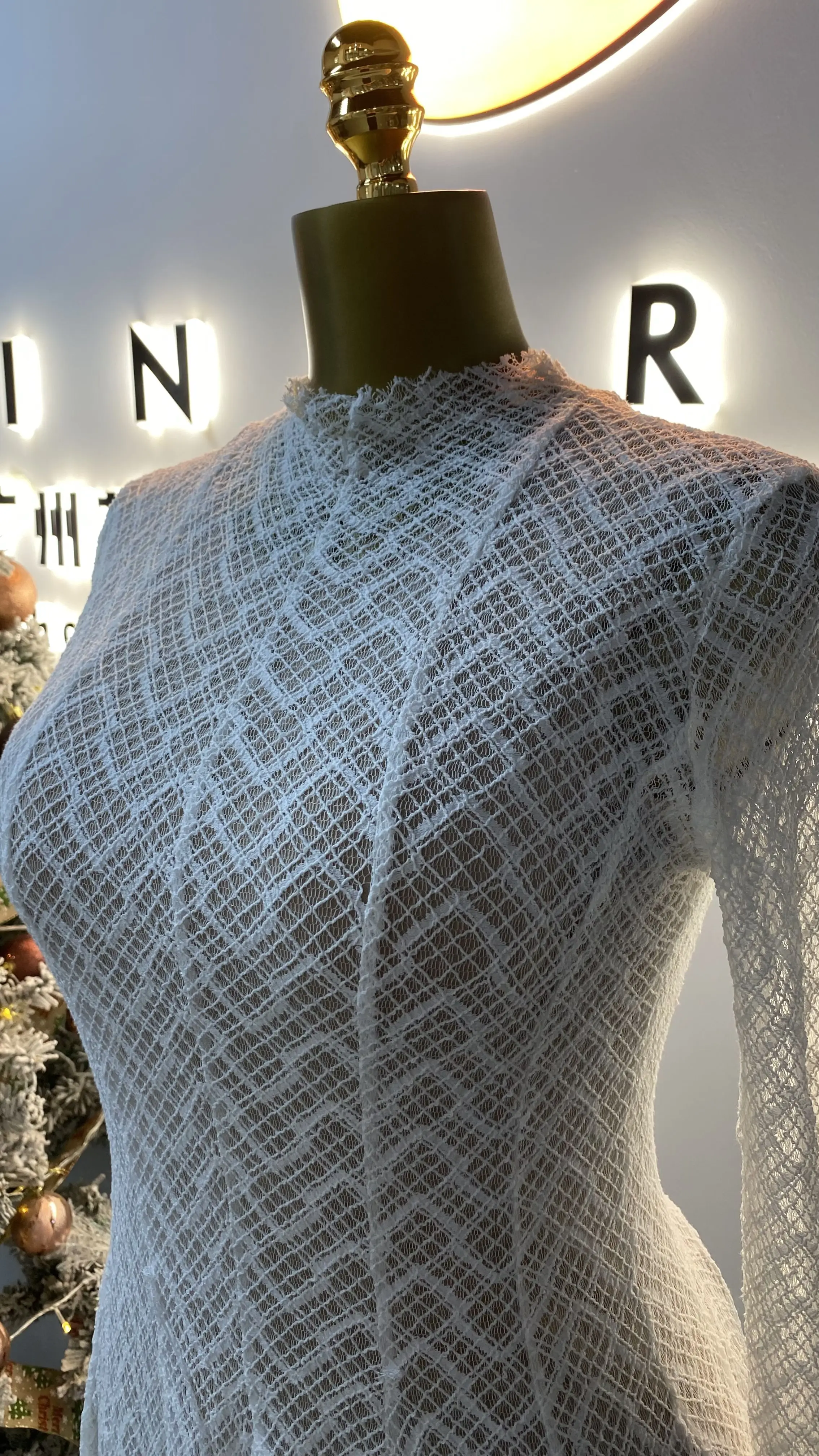 Premium Wholesale 2025 Autumn New Fashion Long-Sleeved Slim Fit Elegant Lace See-Through Women's Clothing-GZXX073