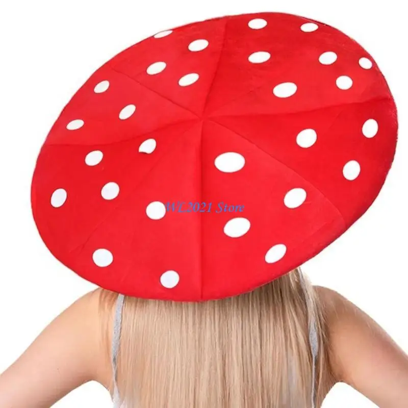 

G5GC Trendy Soft Mushrooms Hat with Polkas Dots Vintage Hat for Men and Women