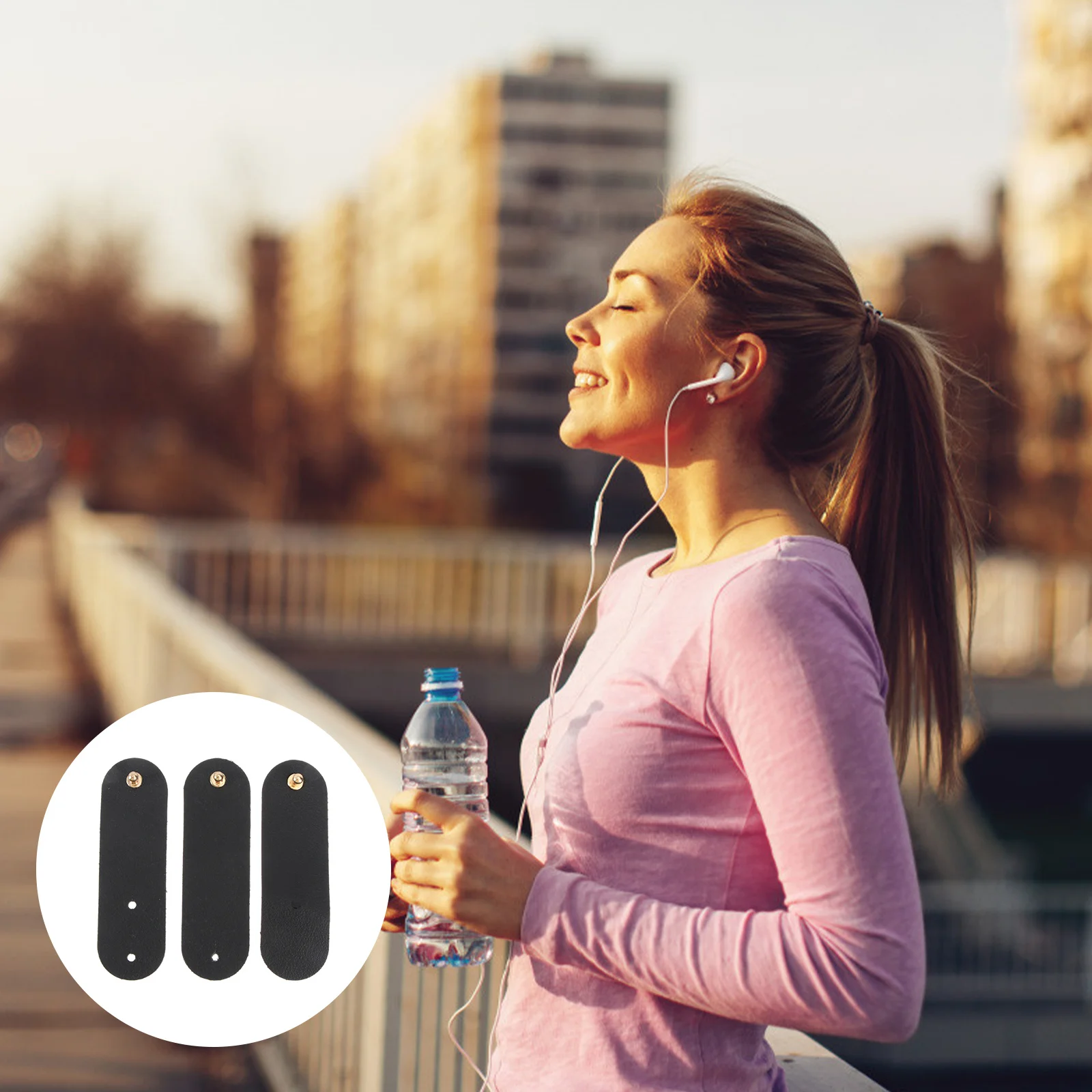 

3Pcs Data Cable Wire Winder Organizer Premium Synthetic Exterior Scratch Resistant Compact for Earphones Chargers Travel