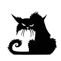 Halloween Black Cat Glass Window Back Sculpture Wall Sticker 11x13cm