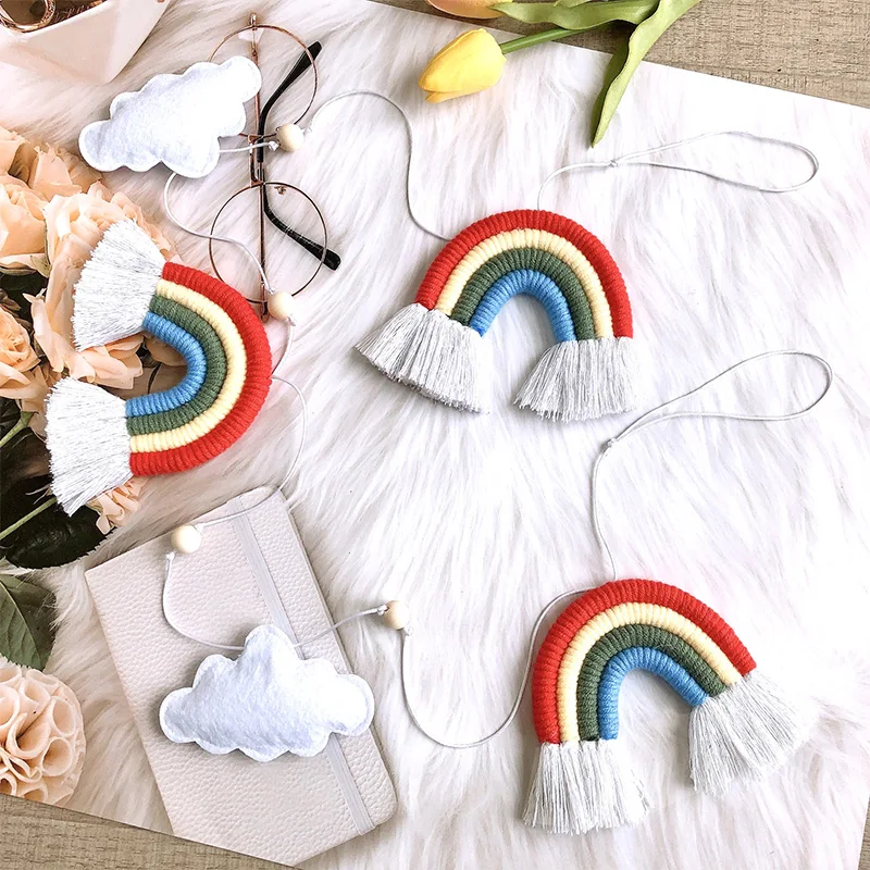 

Nordic Rainbow Garland Wall Hanging Ornaments Children Bedroom Decoration Tent Bed Curtain Nursery Room Decor Photo Props