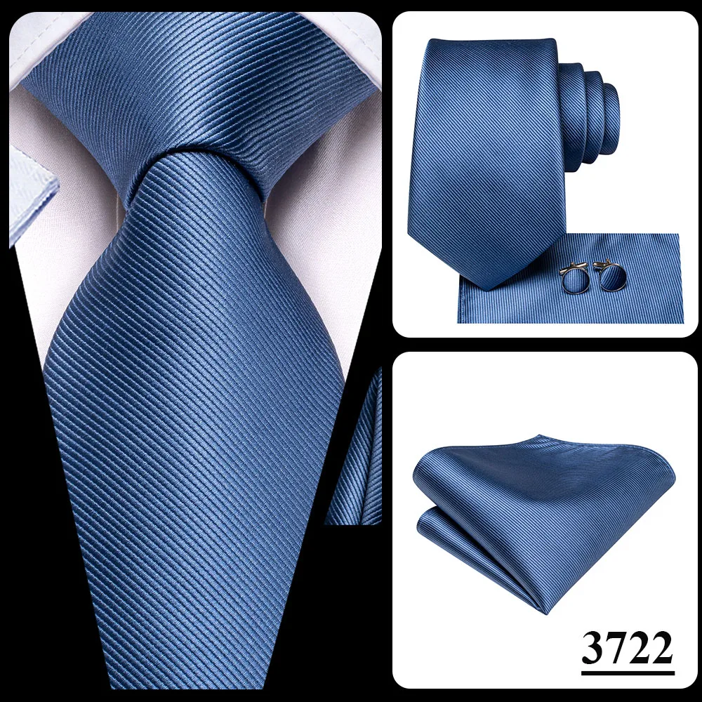 Herrenmode Einfarbiges Grün-Blaues Krawatten-, Taschentuch- und Manschettenknopf-Set für Smoking-Accessoires Klassische Luxus-Seidenkrawatte als Geschenk für Männer – Detail 24