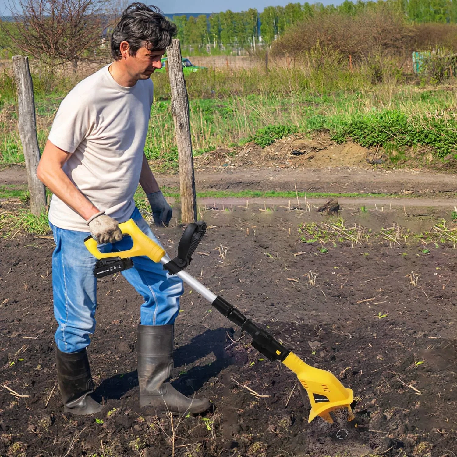 Electric Telescoping Pole Saw 2-in-1 Brushless Mini Chainsaw with Battery Garden Woodworking Pruner Tree Trimming Extension Rod Saw