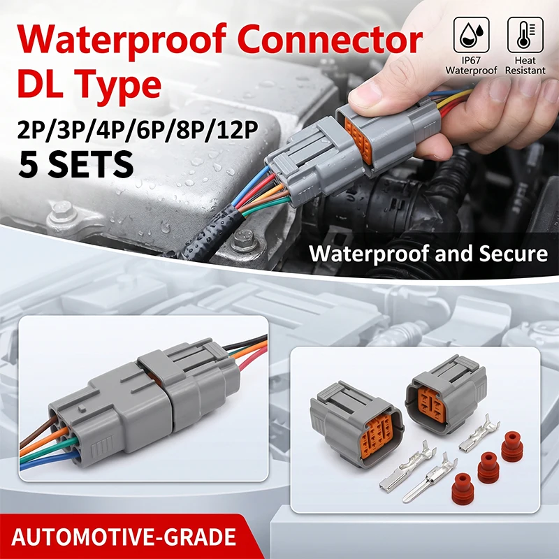 5 Sets 2 3 4 6 8 10 12Pin DL 090 Female And Male Sumitomo Waterproof Cable Connector For Nissan Mazda RX8 Ignition Coi