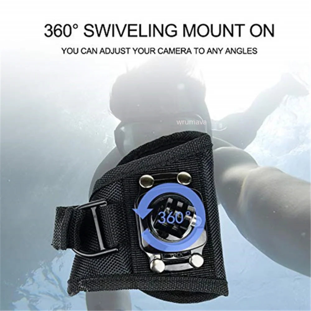 360 Degrees Wrist Band Arm Strap Belt Tripod Mount for GoPro Hero 12 11 10 9 8 7 Camera Fist Adapter Band for Go Pro Accessories