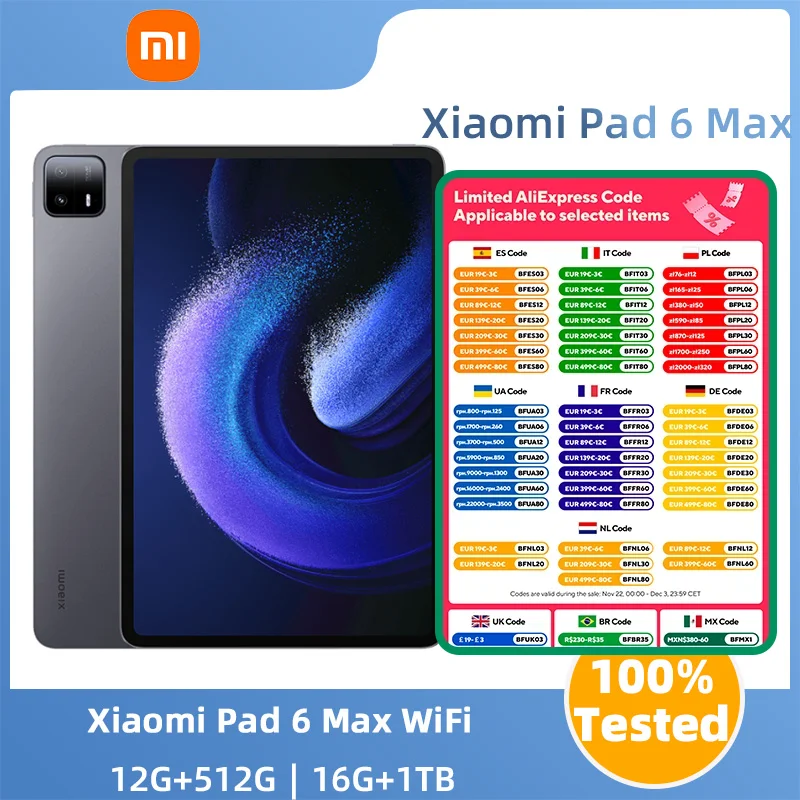 Xiaomi Pad 6 Max 14 Tablet PC  WIFI  Android Qualcomm Snapdragon8+Gen1 14inches RAM 12GB ROM 256GB used  Mi Tablet