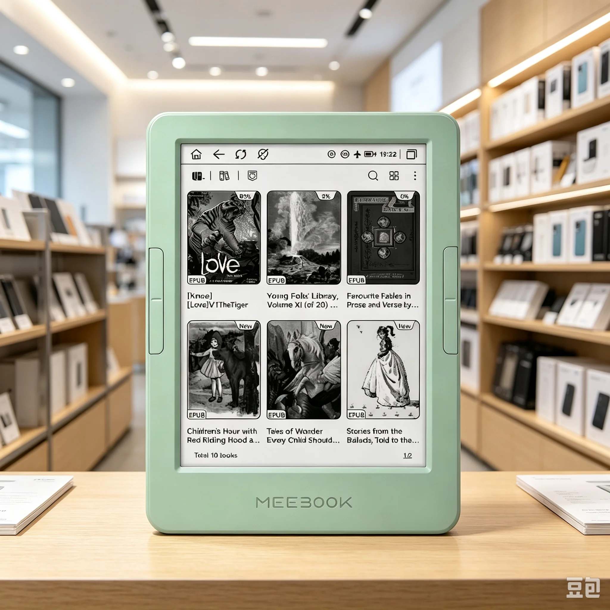2026 New Original Meebok E6 Ereader EBook 3GB+32GB 6inch 300 PPI Carta 1300 with Dual Page Buttons and Goolge Play