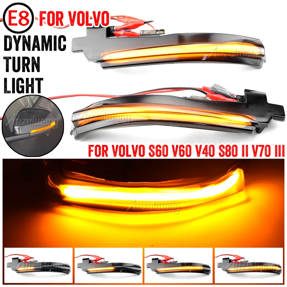 

2 Pieces Rear View Mirror Sequential Indicator For Volvo V40 Car LED Dynamic Turn Signal Lights For Volvo S60 CC V60 CC S60 II S