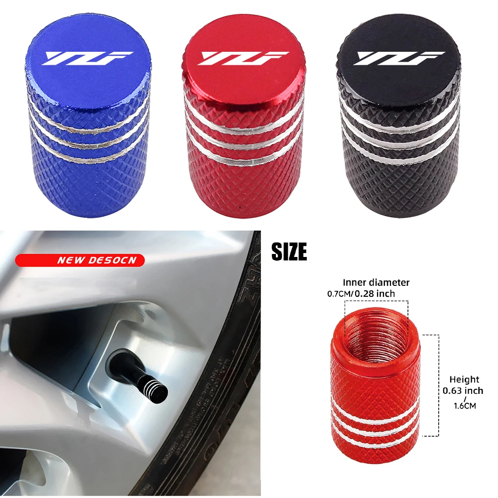 2 قطعة ملحقات الدراجة النارية عجلة قضيب صمام إطار قبعات محكم يغطي الغبار قبعات لياماها YZF R1 R3 R6 R7 R9 R15 R25 YZF600 #2