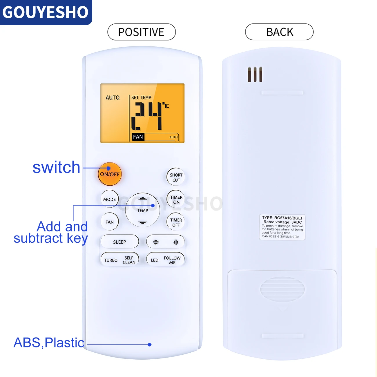 Nowy oryginalny pilot RG57A16/BGEF do klimatyzatora Midea FRESH AC RG57A2/BGEF chłód i ciepło z podświetleniem