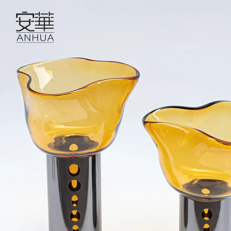 DSA light luxury glass vase creative art flower ornament insert dried flower hydroponic dining table ornament wholesale