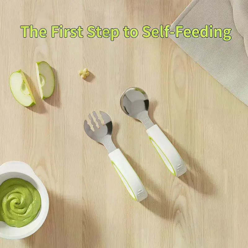 Baby Self Feeding Spoon Fork S - Self Feed Spoon 评论和价格
