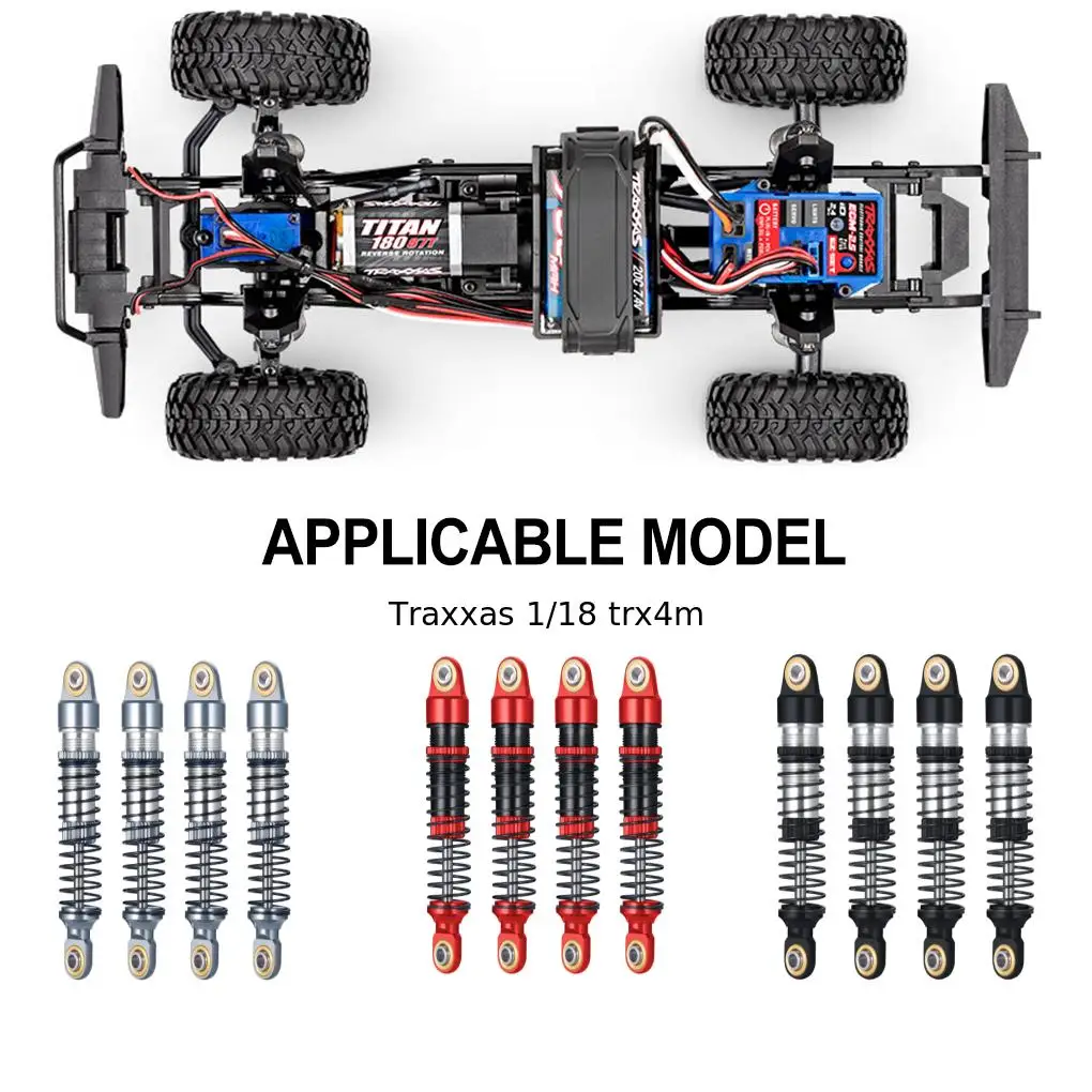 4szt Przedni tylny amortyzator ze stopu aluminium do TRAXXAS TRX4M 1/18 RC Crawler Car Upgrade Parts